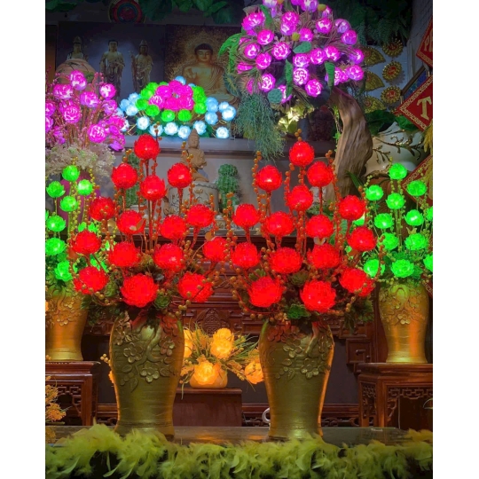 Đèn thờ hoa sen 