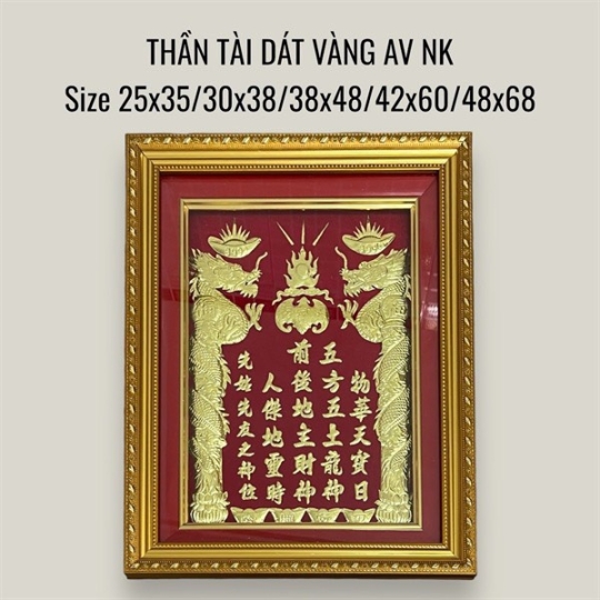 Bài vị tài địa dát vàng 