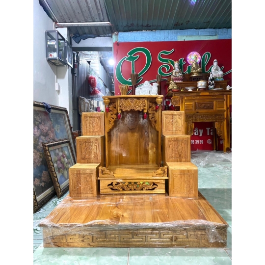 Bục tam cấp gỗ xoan 