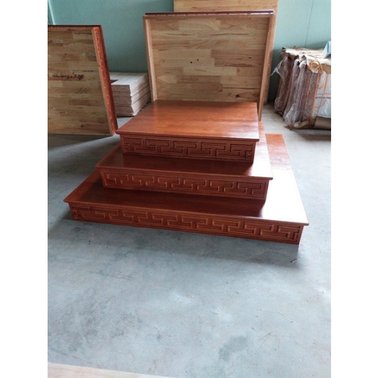 Bục tam cấp gỗ xoan 