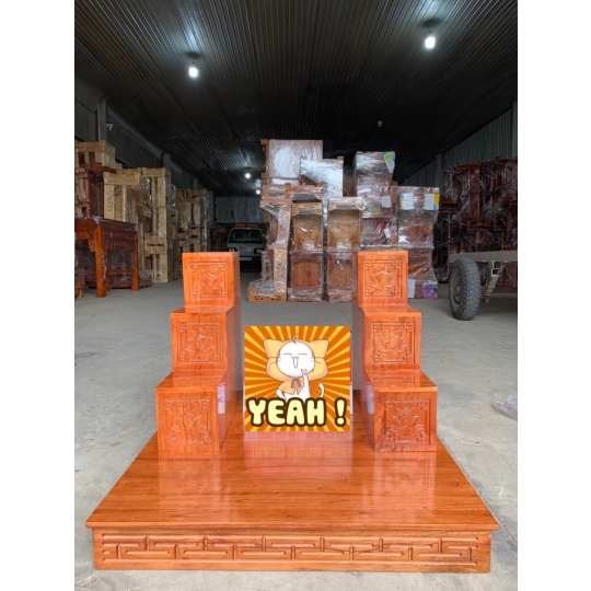 Bục tam cấp gỗ xoan 